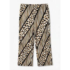 Bob Mackie Women's MP Artsy Eclectic Boho Resortwear Abstract Animal Print Pants